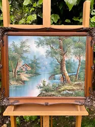 Buy Beautifully Framed Oil On Canvas Forest River Scene Painting Probably I Cafieri • 75£