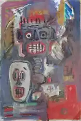 Buy Américan Postwar - Jean-Michelle Basquiat / Oil Canvas Painting   Manner Of  • 1,581.22£