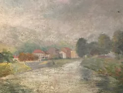 Buy Beautiful Painting Oil Cardboard Victor Coste Village River Post Impressionist • 344.17£