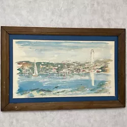 Buy Alfred Birdsey Vintage Original Watercolor Bermuda Seascape Boats Painting 1960 • 401.62£