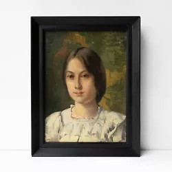 Buy Captivating Portrait Of A Young Woman, Antique Original Oil Painting • 465£