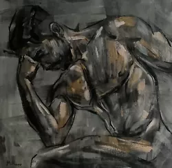 Buy Male Nude, Naked Man Original Gay Painting Original Homoerotic Queer Art 60x60cm • 600£