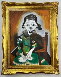 Buy Pablo Picasso (Handmade) Oil On Canvas Signed, Framed & Stamped Painting,Vtg Art • 393.75£