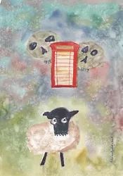 Buy NIGHTMARE WITH SHEEP - Original Watercolour Painting By ADRIAN APPLEBY • 4.99£
