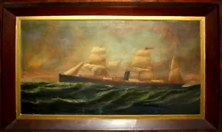Buy Steam Sailboat LeÓn Xiii. Charles J. Waldron (1836-1891). Oil / Canvas. 1884 • 12,993.66£