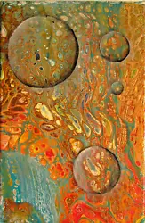 Buy Abstract Planets Galaxy Painting Original Art By Rain Crow • 29.01£
