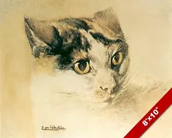 Buy Realistic Cat With Lowered Ears Louis Wain Painting Cat Art Real Canvas Print • 14.17£