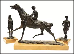 Buy LeRoy Neiman Horse Racing Suite Bronze Sculpture Set Signed Large Jockey Statue • 10,250.24£