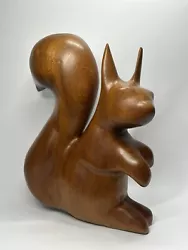 Buy Large 25.5cm Carved Wooden Red Squirrel Signed Hardwood Teak Mahogany Sculpture • 19.99£