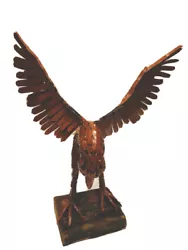 Buy Metal Statement Piece -Eagle Sculpture & Firm Base Indoor Or Garden Home Décor. • 179£