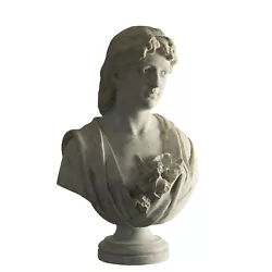 Buy Ancient Female Bust And Art Nouveau Column Late '800 White Marble • 8,365£