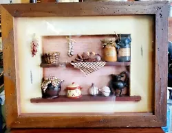 Buy Vintage Made In Italy Folk Art 3D Wall Decor Shadow Box Kitchen Spice Rack • 14.06£
