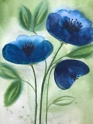 Buy Blue Flower | Original Signed | Watercolour Painting | Botanical Floral | Signed • 20£