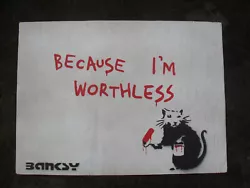 Buy Original Banksy Worthless Rat Dismaland Free Art Painting Spray Art Ply Panel • 350£