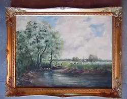 Buy Summer Glory, Stowmarket River Landscape. Mary Clarke /Brewster Original Oil 89 • 110£