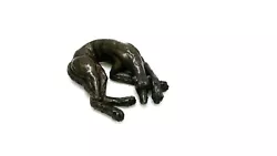 Buy Hot Cast Solid Bronze Sculpture Sleeping Greyhound Small Dog By Muhmood Tahir • 54.99£
