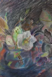 Buy Original Pastel Drawing, 'Still Life Of Flowers', Circa 1990's, Artist Unknown • 35£