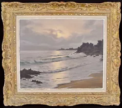 Buy Roger De La Corbiere (1893-1974) Sunset At The Coast French Beach Oil Painting • 432£