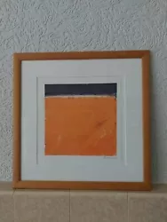 Buy Modern Monoprint Orange Sand By Maureen Sweeney Framed And Glazed • 70£