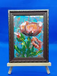 Buy Red Poppies Original Acrylic Painting Flowers Handmade Wall Art Framed Ooak • 57.30£