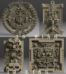 Buy 4 PCS 3D STL Models Aztec & Maya For CNC ROUTER Engraver Carver ASPIRE V Carve • 2.07£