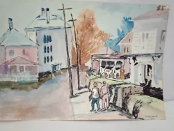 Buy WATERCOLOUR PAINTING   A Walk In The Neighbourhood  1986 - Signed 36.5x24.5cm • 19.99£
