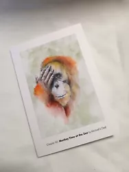 Buy Original Hand Painted Print Of A Monkey Orangutan Printed Greeting Card • 3.99£
