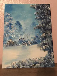 Buy Bob Ross Style Painting - 9  X 12  Snowy Scene • 30£