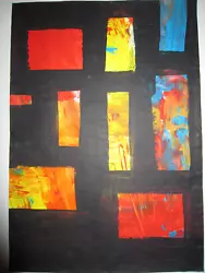 Buy Signed Abstract Painting Red Blue Colour Style Serge Poliakoff Sonia Delaunay • 45£