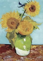 Buy Vincent Van Gogh Vase With Three Sunflowers 1888 Painting Poster Art Print A3 A4 • 4.50£