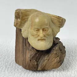Buy Vintage Folk Art Wood And Old Man Face - Small Size 2  • 20.66£