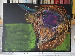 Buy Highland Cow Original Soft Pastel Drawing Painting A4 Size.  • 35£