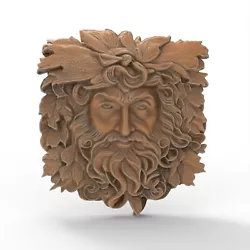 Buy Green Man Garden Sculpture STL File Model Relief 3D Printer CNC Carving Router • 2.32£