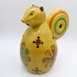Buy Bitossi Rosenthal Netter Italy Squirrel Figurine Yellow Art Pottery 10 Inch MCM • 282.53£