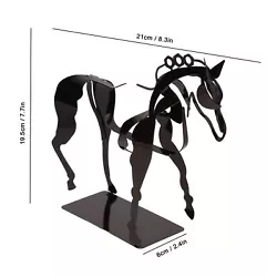 Buy Luminous Horse Statue Iron Standing Horse Sculpture Desktop Ornament For • 24.38£