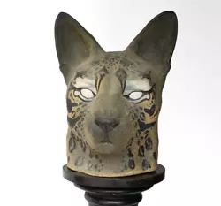 Buy Large Vintage Ceramic Sci-Fi Inspired Cat Head Sculpture, 1970s • 395£