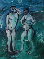 Buy 3 Offers Received Fred Yates 1922-2008 Large Acrylic On Canvas Signed Nude  • 13,175£