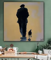 Buy L.S. Lowry Style Original Oil Painting On Canvas 50x50cm Man And A Dog ‘Pals’ • 195£