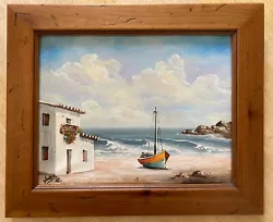 Buy Vintage Original Oil Painting Of A Picturesque Beach Scene • 28£