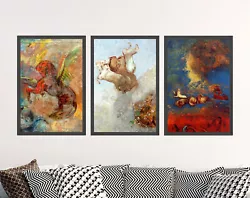 Buy Set Of Three Horse Prints By Odilon Redon - Colourful Paintings Poster Art • 199£