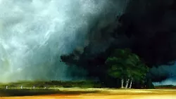 Buy Original Scottish Art - Oil Painting Landscape -  A Stand Of Trees And Storm • 195£