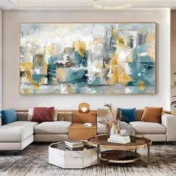 Buy Mintura Handmade Abstract Oil Painting On Canvas Modern Wall Art Home Decoration • 82.95£