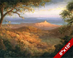 Buy Diamond Head Honolulu Oahu Hawaii Landscape View painting Art Real Canvas Print • 14.17£