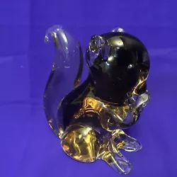 Buy Adorable Hand Blown Glass Clear And Brown Squirrel Figurine Sculpture 4.25” Tall • 24.81£