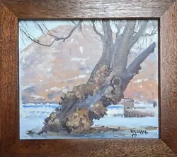 Buy William A Drake Oil On Board, Old Burl Wood Tree, New Mahogany Wood Frame  • 239£