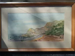 Buy Watercolour Spanish  Coastal Road Scene G Mills • 14.99£