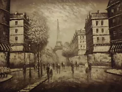 Buy Paris Old Street Sepia Huge Oil Painting Canvas French Modern Cityscape Art • 67.95£