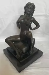 Buy Ferdinand PREISS (German 1882-1943) Woman Removing Bra Bronze Erotic Figurine • 1,133.99£
