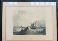 Buy Framed 19th Century Fishing Boats In A Breeze Coloured Etching • 49.99£