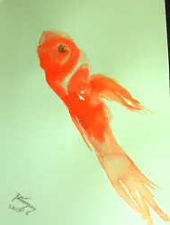 Buy Watercolour Painting Of Goldfish, Fish,impressionist,original,unframed,new • 8£